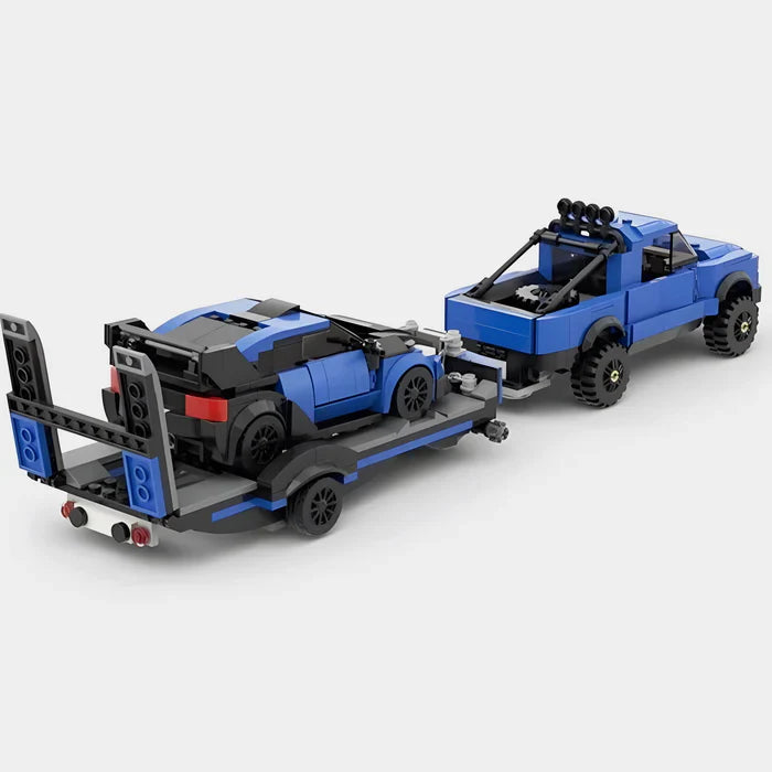 Ford F-150 Raptor with Trailer and Ford Focus