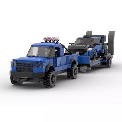 Ford F-150 Raptor with Trailer and Ford Focus